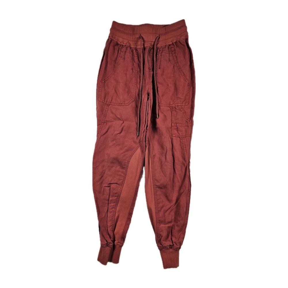 Anthropologie The Nomad Jogger Pants Womens XXS Lyocell Linen Drawstring Lounge‎